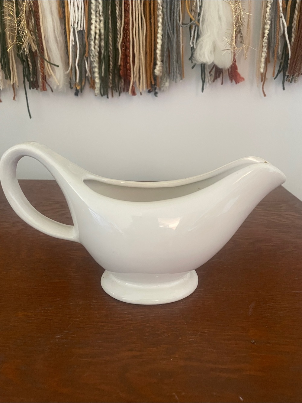 White Ceramic Gravy Boat